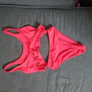 2/$25 or 3/$30 Zaful Retro One Piece Swimsuit W/ Tie Front & Ruffle Trim SzS